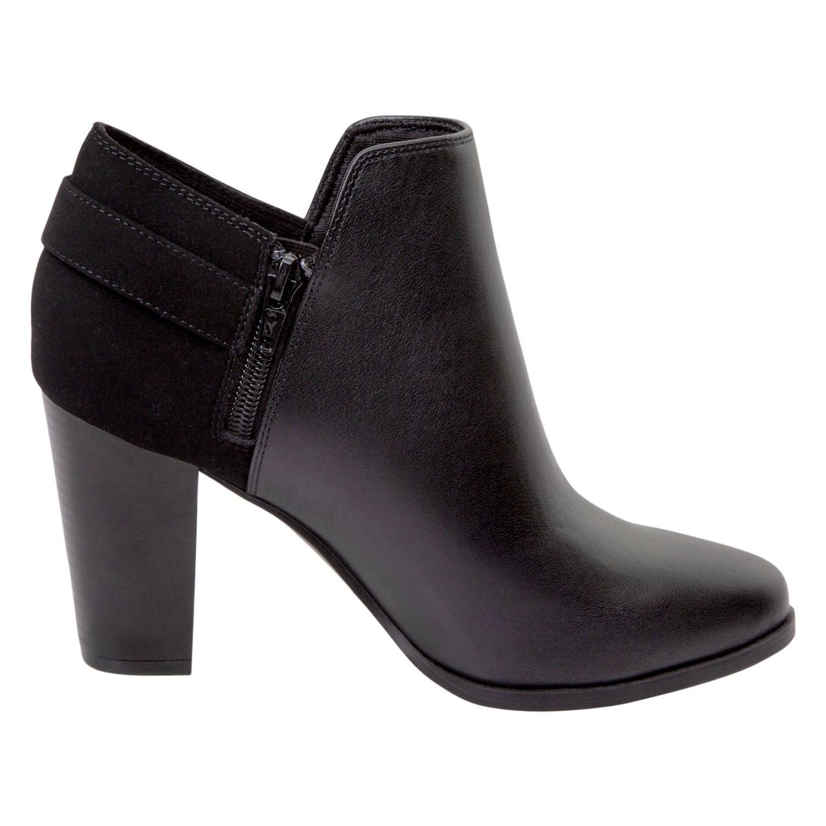 COMFORT PLUS - Botines Con Tacon Stacey Buckle Para Mujer Comfort Plus Payless Negro