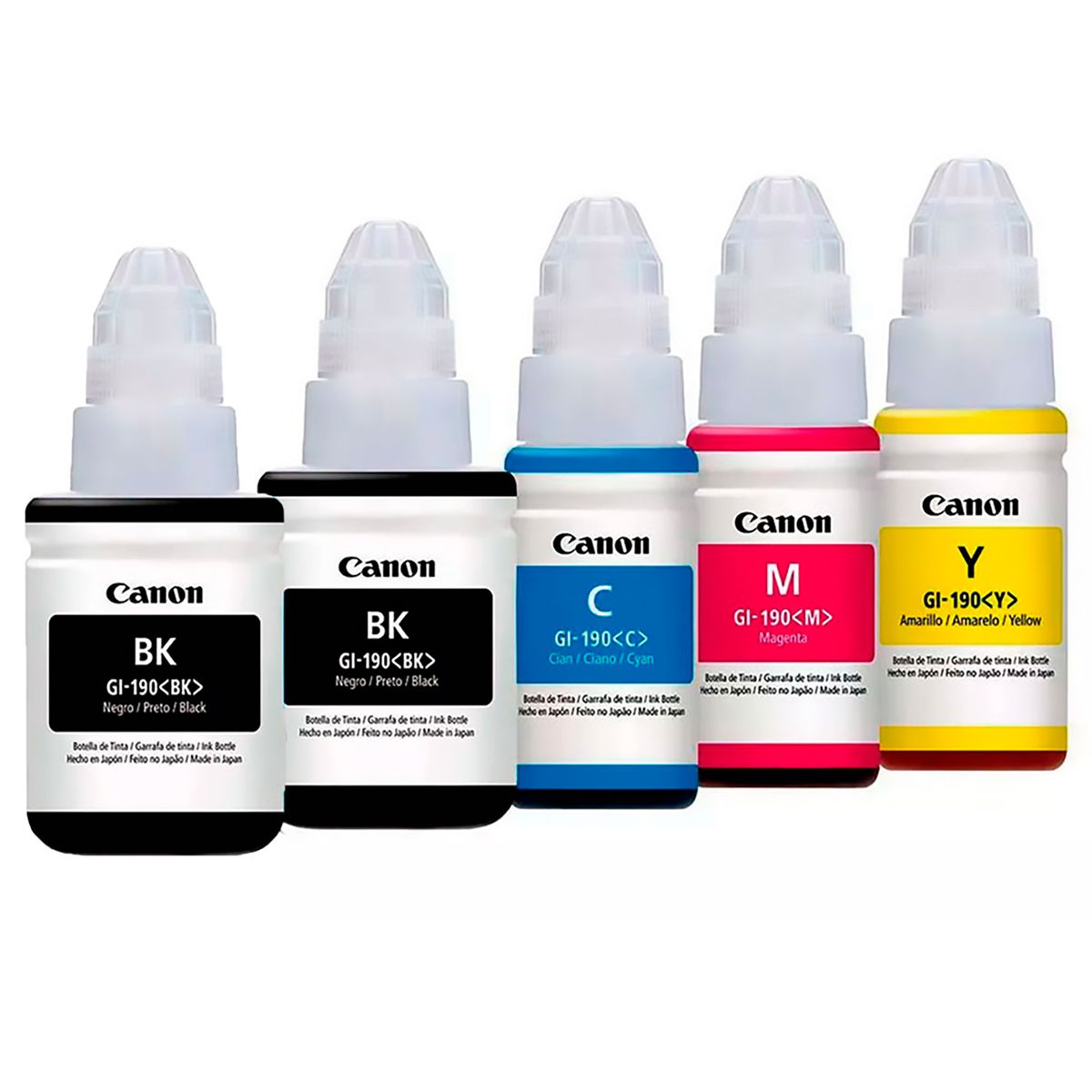 CANON - Tinta Canon GI190 para impresoras G1100 G2100 G3100 G3110 G4100 KITX5