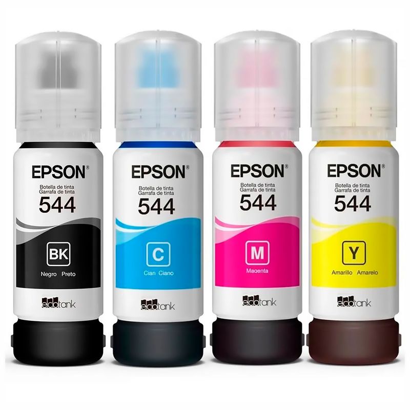 EPSON - Tintas 544 Epson para impresora L1110 L3110 L3150 L5190 Kit x 4