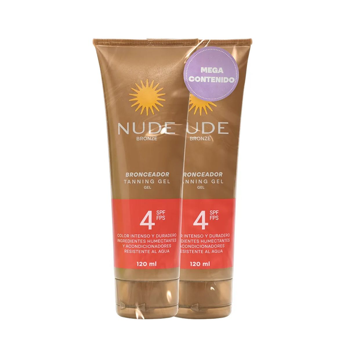 NUDE - Bronceador Nude En SPF4 120ml x2 und