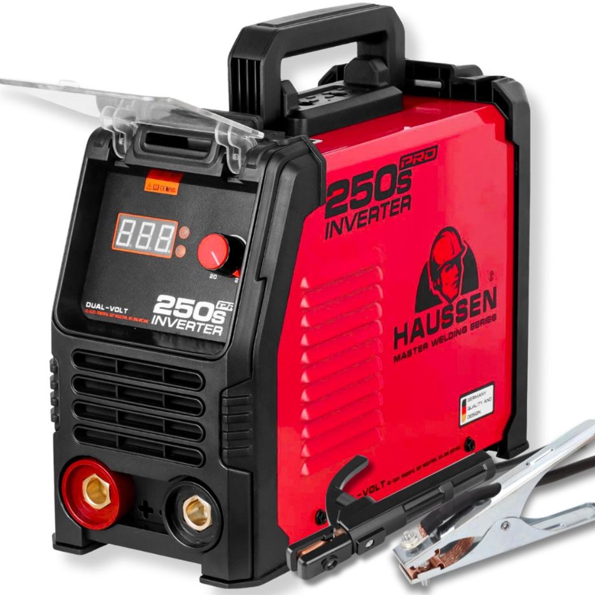 HAUSSEN - Equipo de soldadura 250s PRO inversor 110v220v HAUSSEN borne grueso