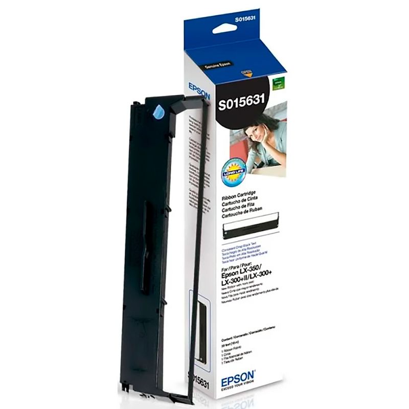 EPSON - Cinta S015631 Epson Negra Para Impresoras Epson LX-350 LX300+II LX-300