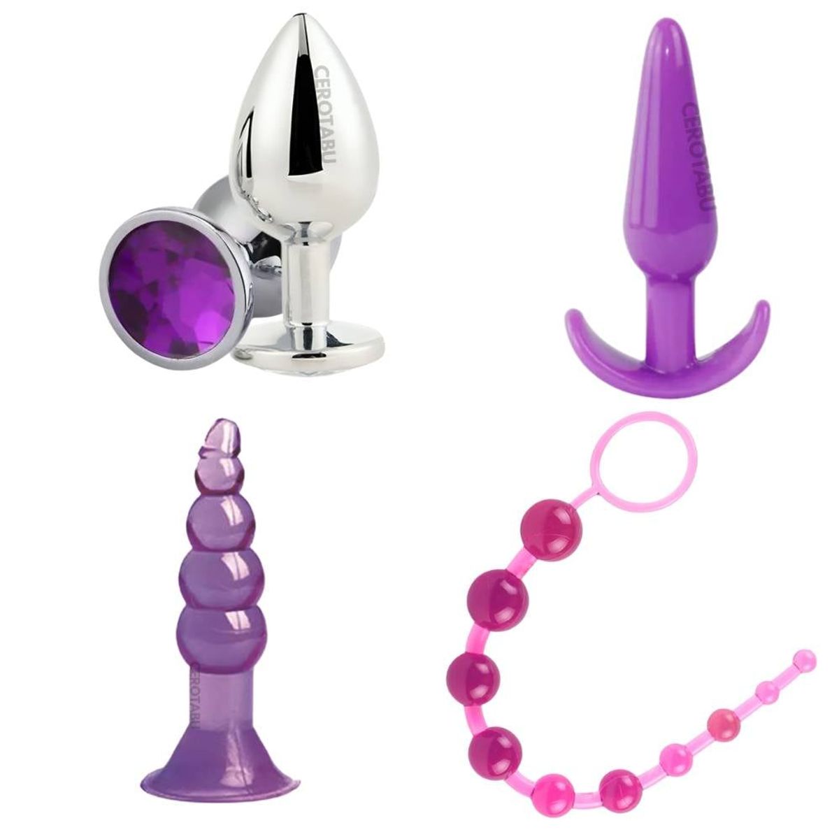 GENERICO - Kit Anal 1 Plug Anal + 2 Acostumbradores + 1 Bolas Chinas