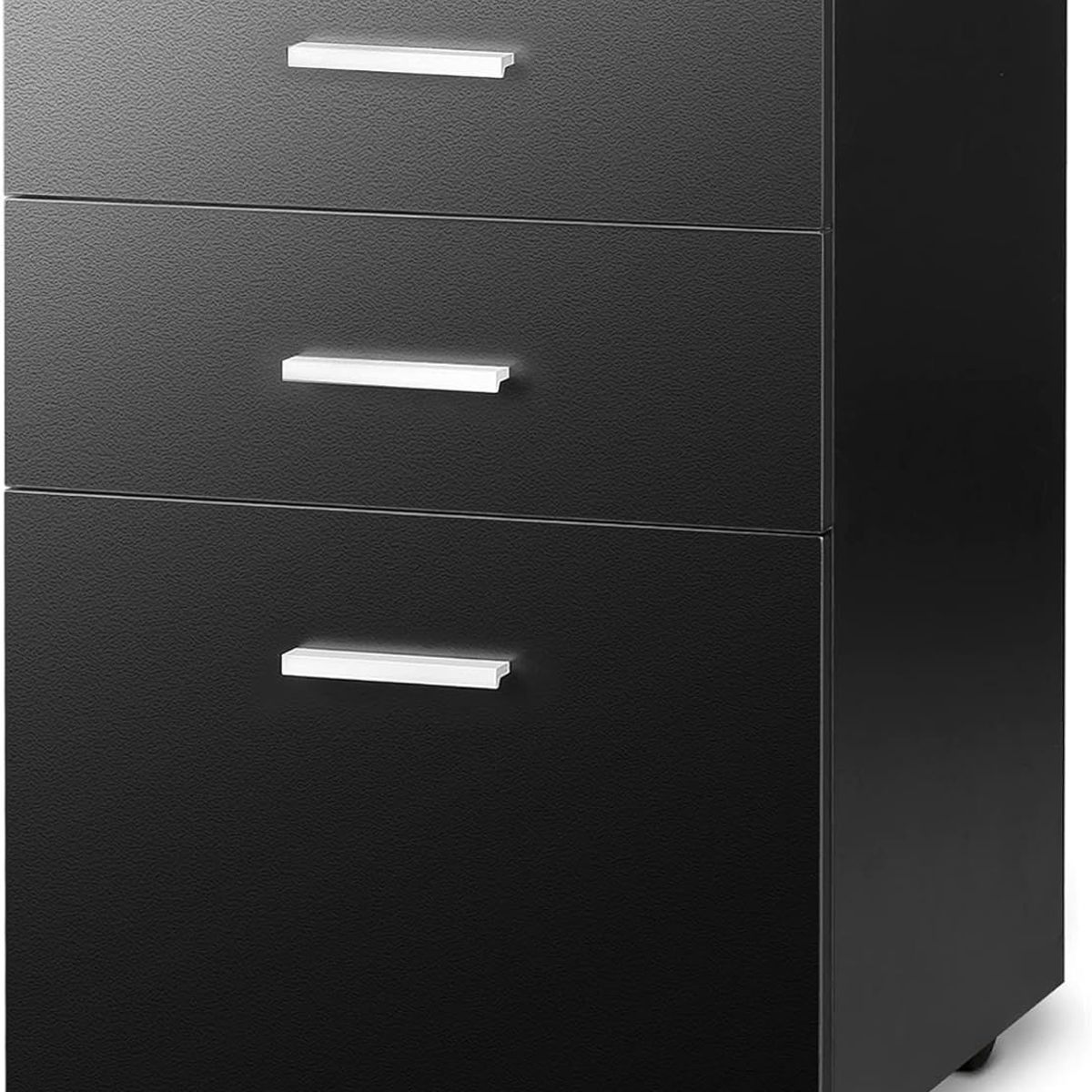 MOBLIHOUSE - Archivador 3 Cajones Con Vidrio Negro Moblihouse