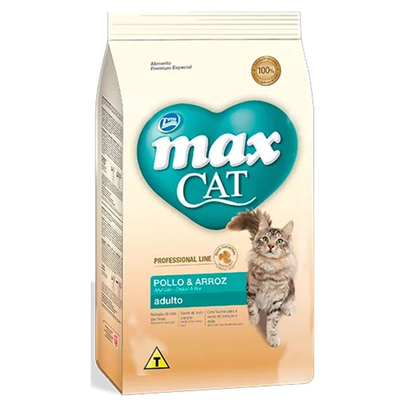 MAX CAT - Max Cat Adulto Sabor a Pollo y Arroz - Comida Gato x 1 kg
