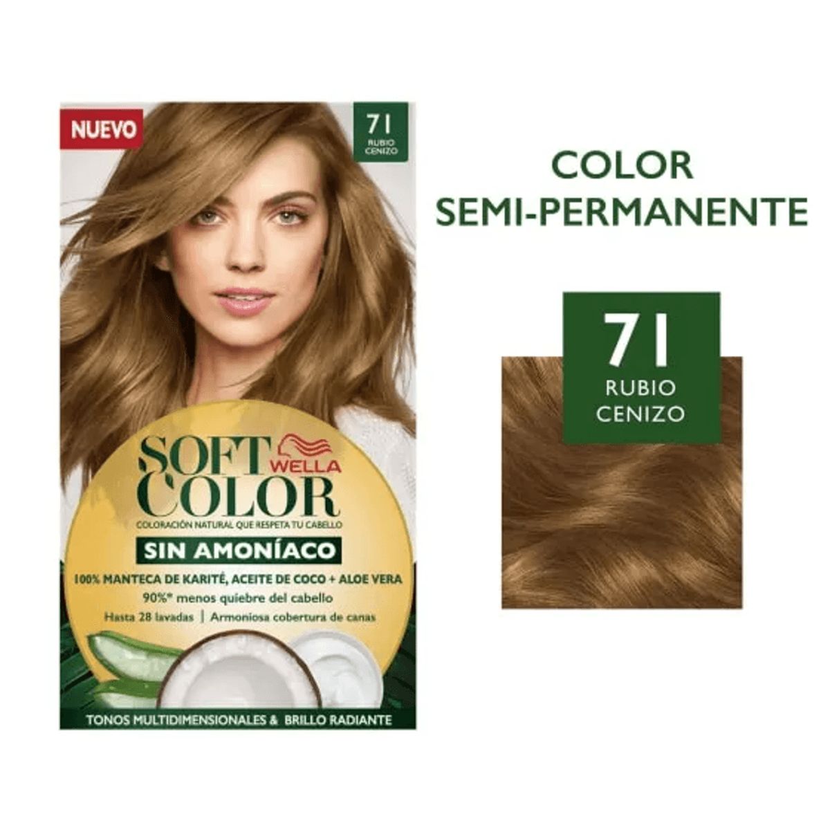 WELLA - Tintura Soft Color Semi-Permanente Rubio Cenizo 71