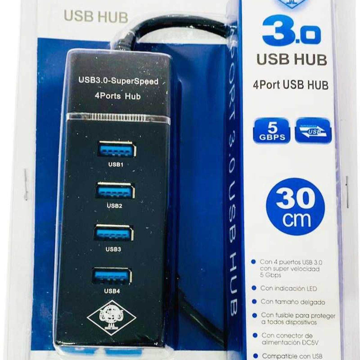 GENERICO - Hub Multipuertos Usb 3.0 4 Puertos De Alta Velocidad