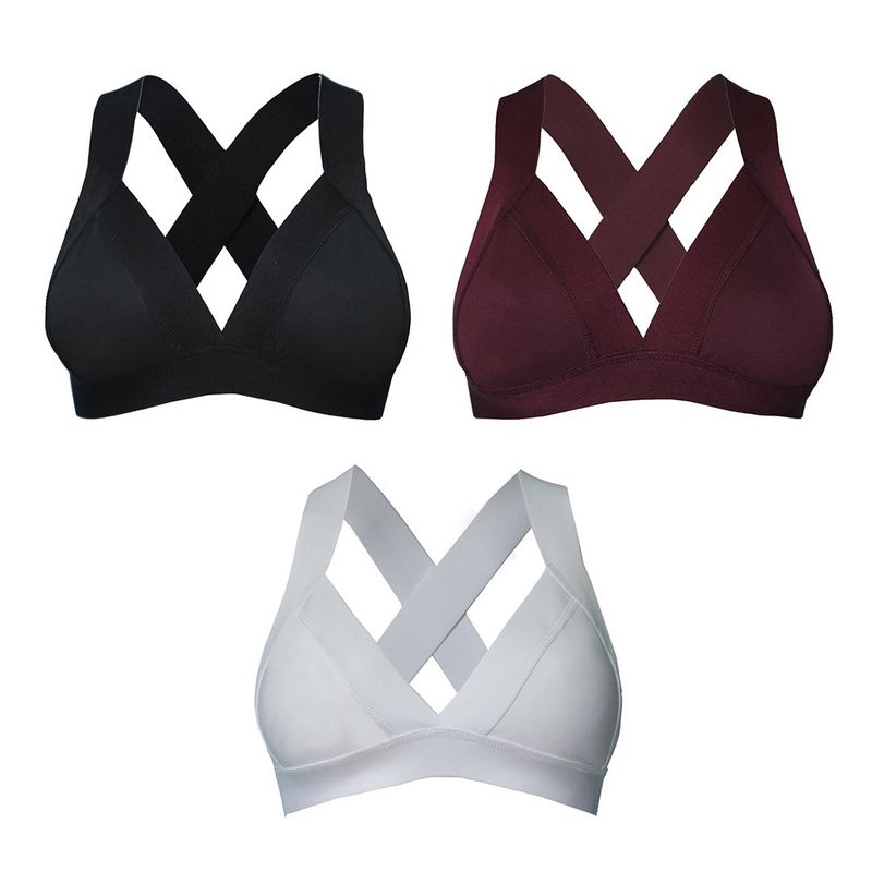 ALMA FIT - Top Brasier Deportivo Elástico Pack de 3 Alma Fit