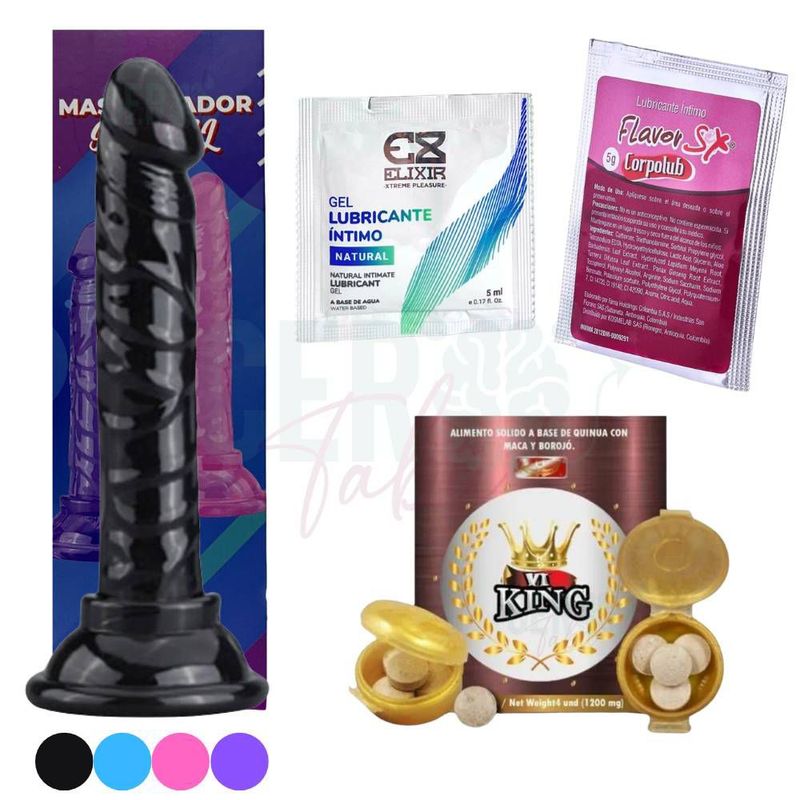 GENERICO - Lubricante Neutro + Anal + Potenciador X4 + Dildo Texturizado