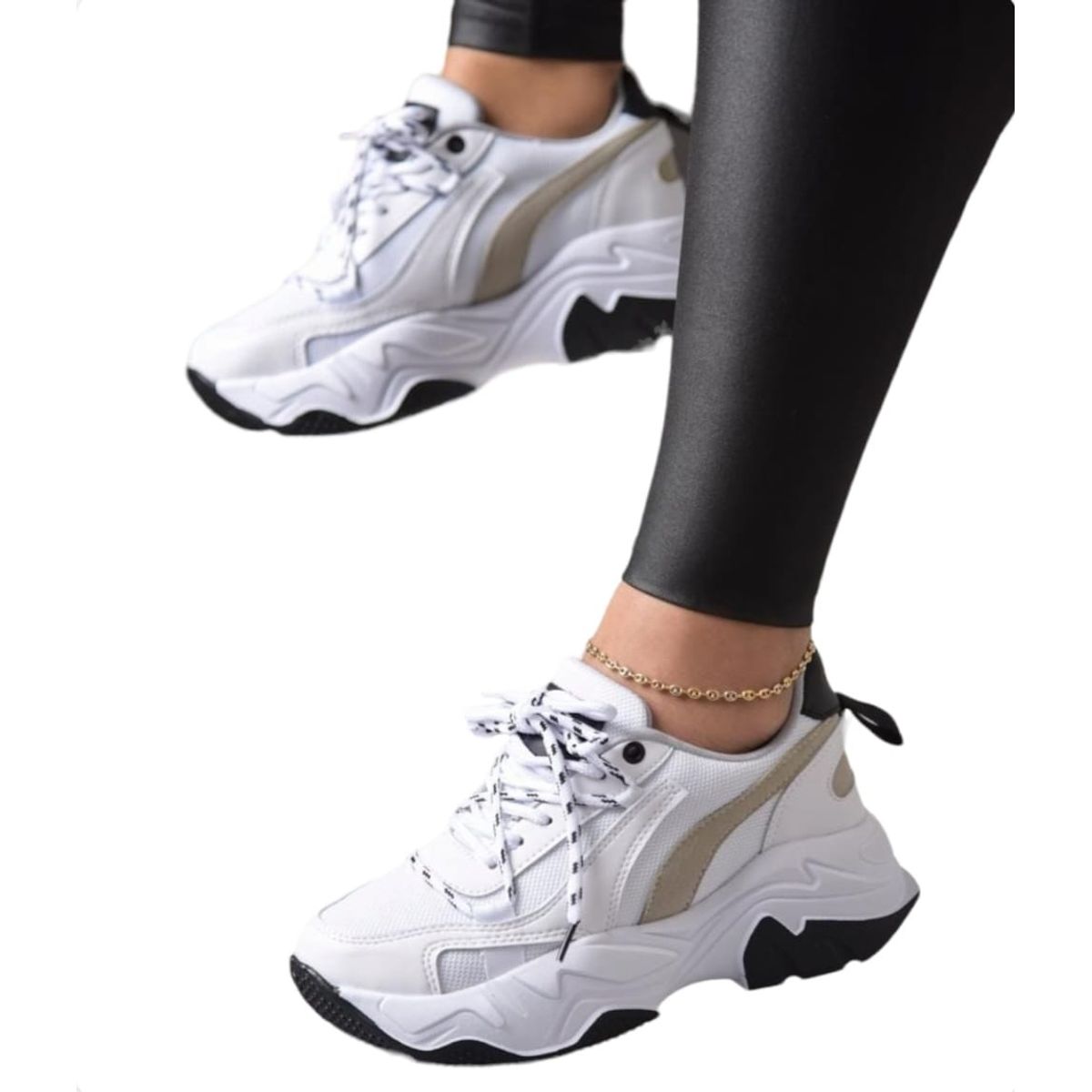 EVEGONZ - Tenis Deportivo Calzado Blanco de Moda Zapatillas Deportivas