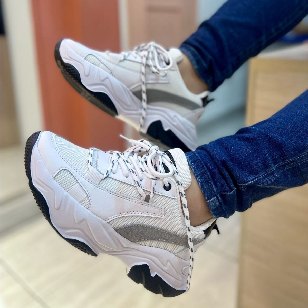 EVEGONZ - Tenis Deportivo Calzado Blanco de Moda Zapatillas Deportivas