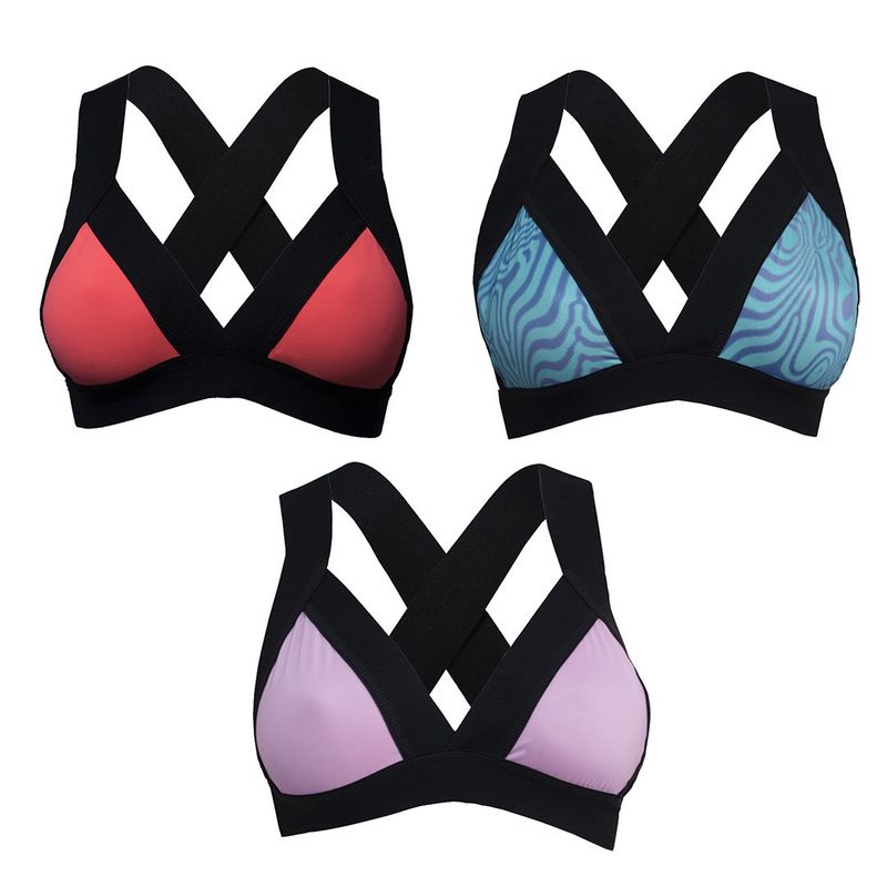 ALMA FIT - Top Brasier Deportivo Elástico Pack de 3 Alma Fit