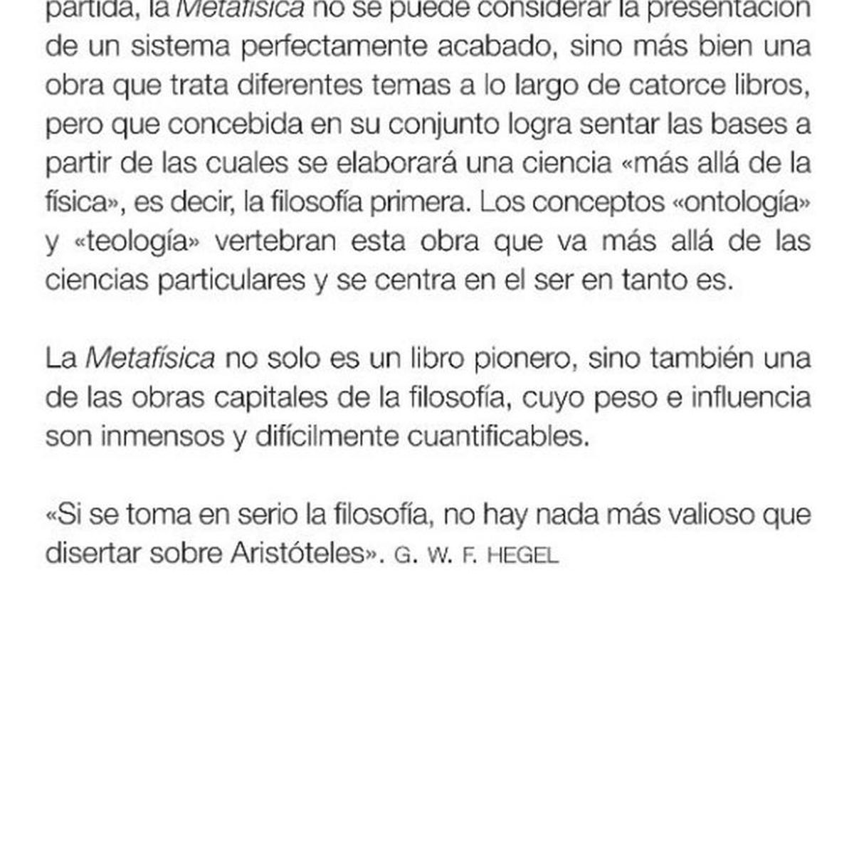 GENERICO - Metafísica. Aristóteles
