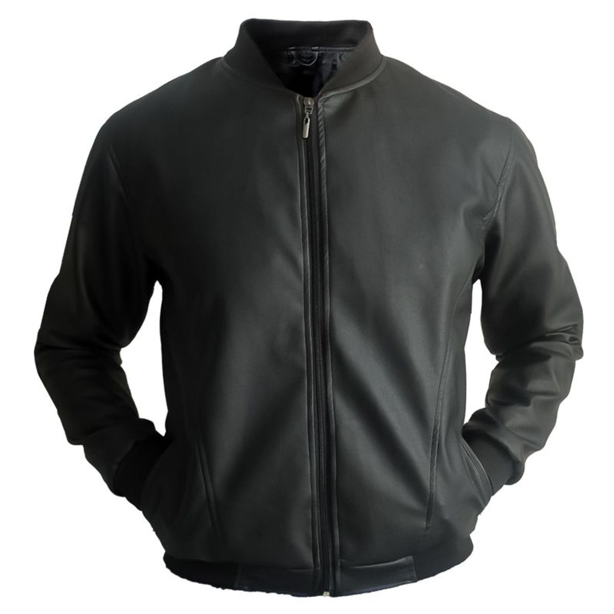SYK - Chaqueta Para Hombre Beisbolera De Cuero Sintético Cuerotex