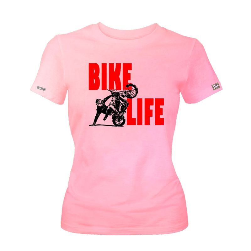 CREACIONES NU CROWN - Camiseta Dama Bike Life Bicicleta Moto Stunt mujer Original Nu Crown
