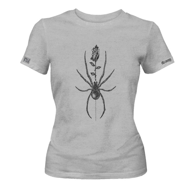 GENERICO - Camiseta Dama Araña con una rosa Original Nu Crown
