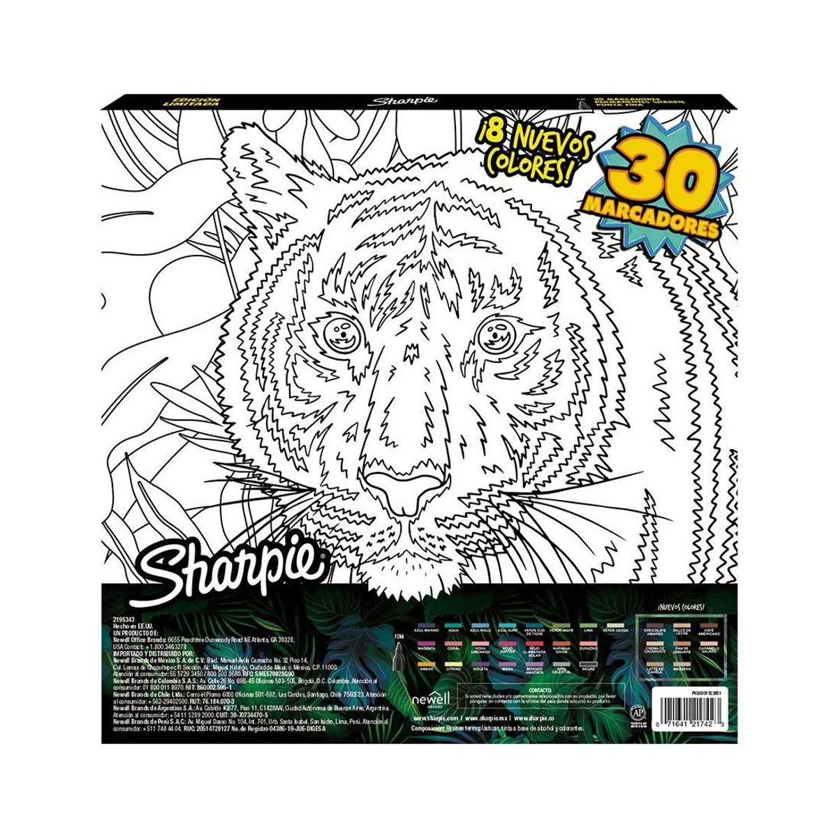 SHARPIE - Marcadores Punta Fina Sharpie Rueta Tierra x30 ed Limitada