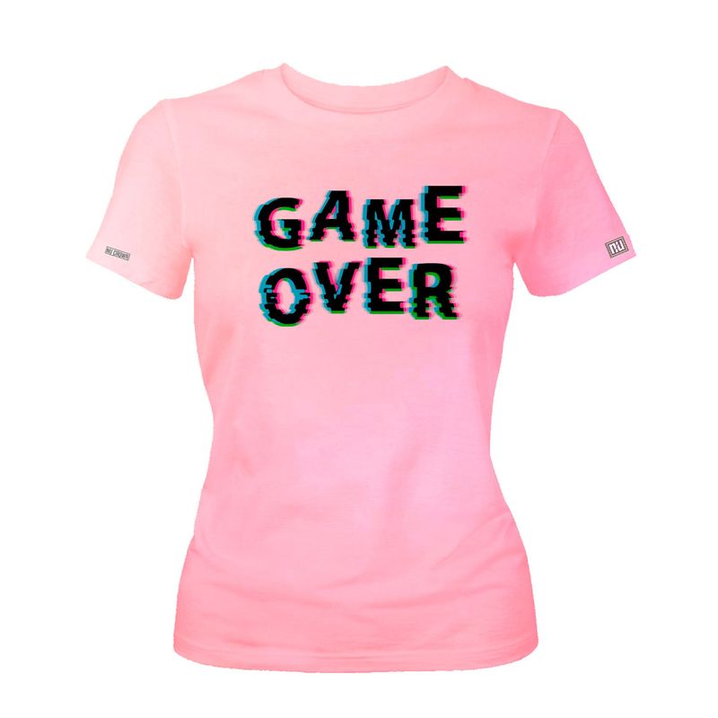 GENERICO - Camiseta Dama Game Over mujer Original Nu Crown