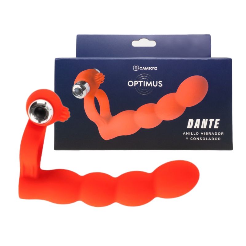 GENERICO - Anillo Vibrador Y Dildo Dante Rojo Camtoyz