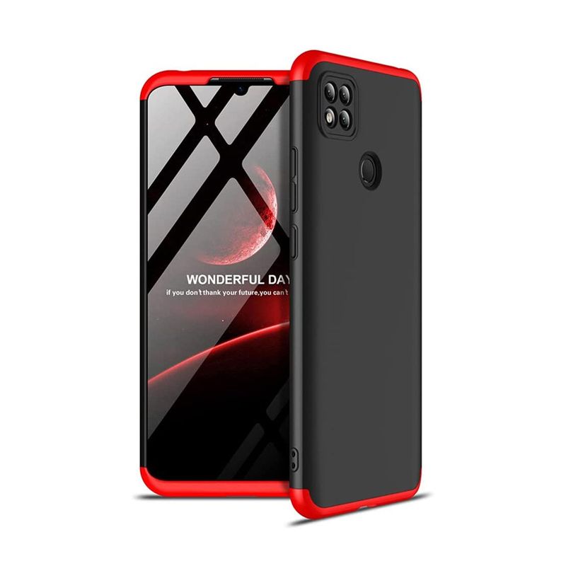 GENERICO - Estuche Case 360° GKK Compatible Con Xiaomi Redmi 9C Y Redmi 10A Rojo