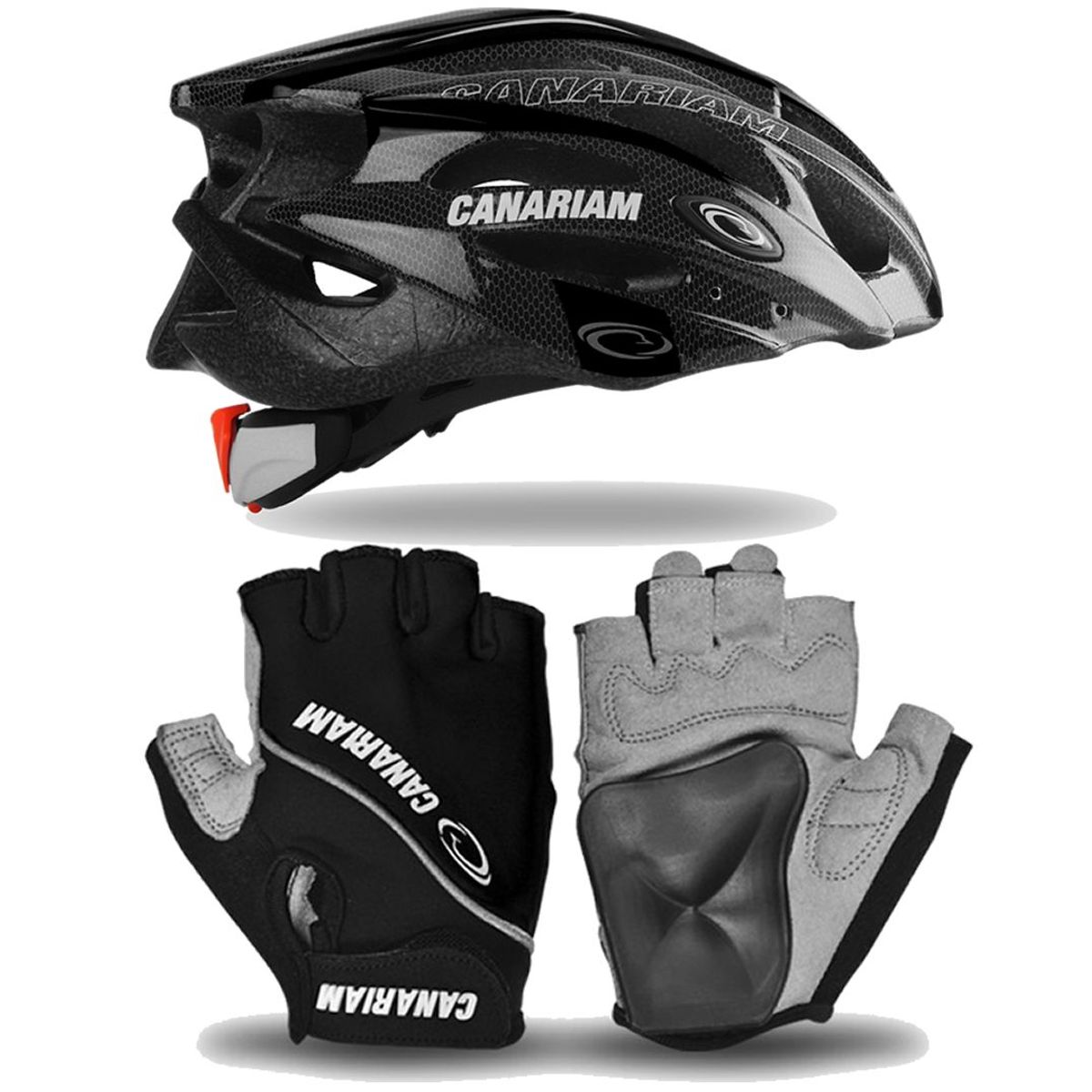 CANARIAM - Combo Canariam Casco + Guantes C1 Patinaje Negro talla S