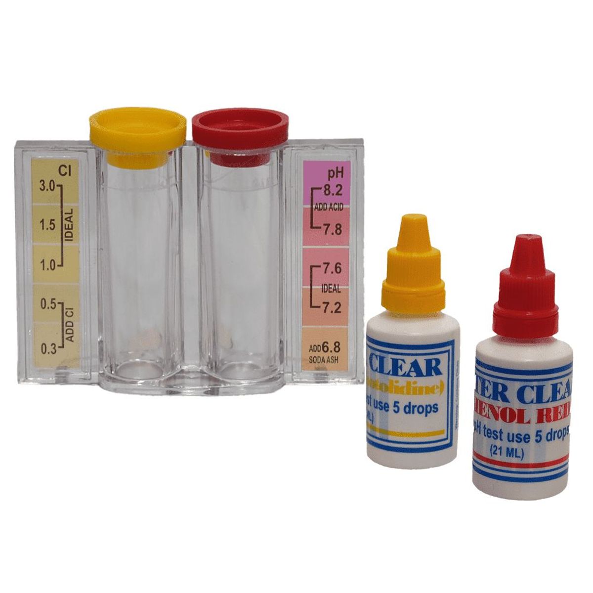 ZHOPI CO - Kit Analizador Medidor Comparador De Cloro Y Ph Con Goteros