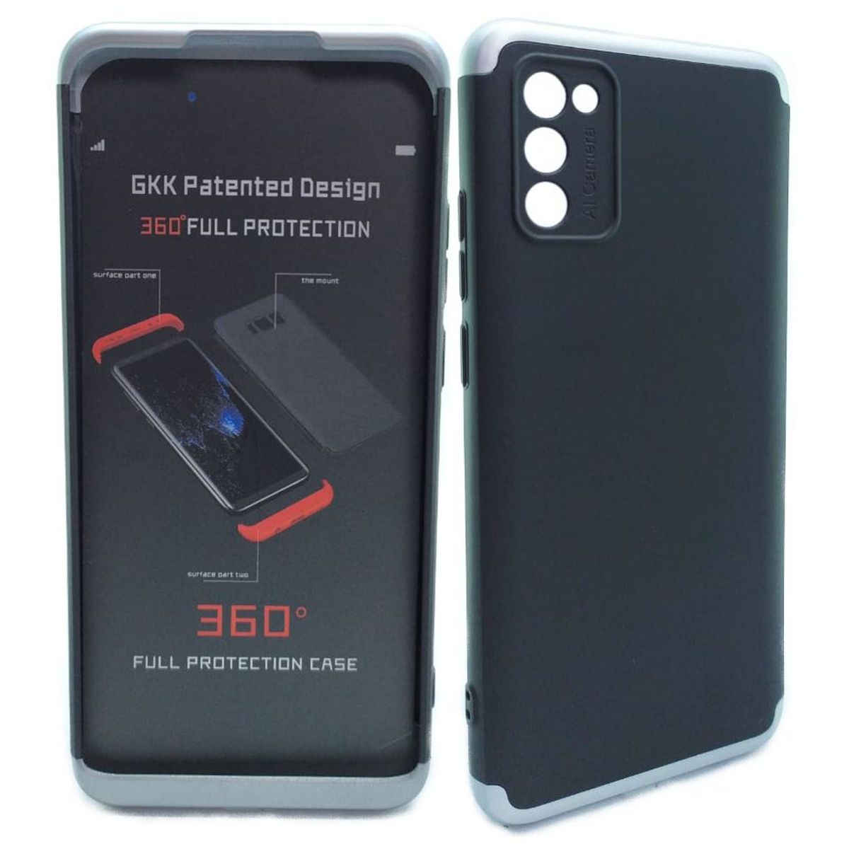GENERICO - Funda Estuche Case 360° GKK Compatible Con Samsung A02S Plata