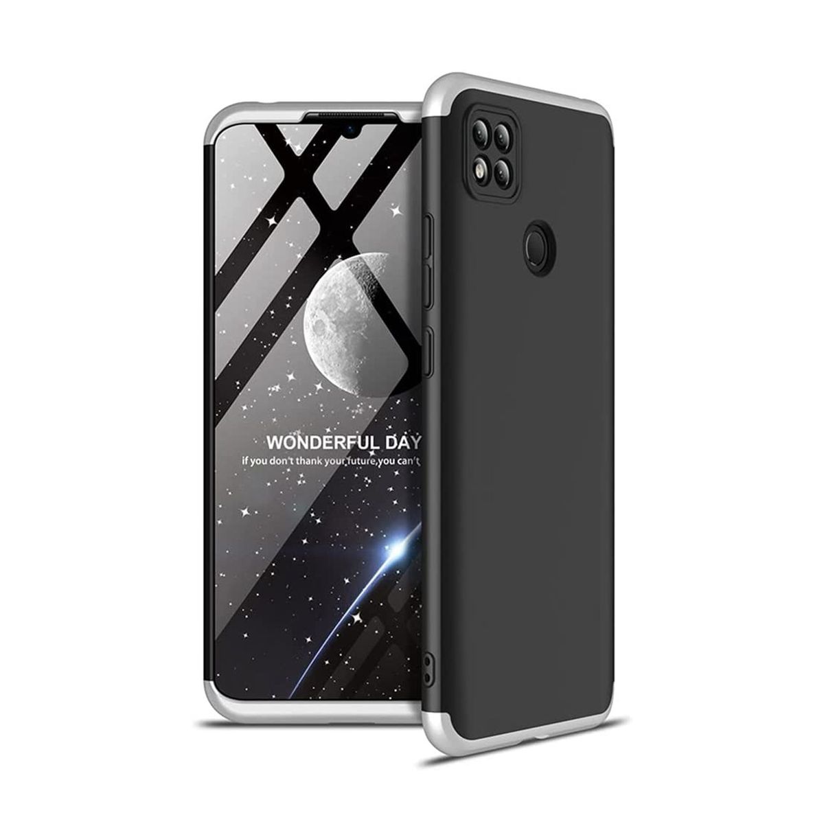 GENERICO - Estuche Case 360° GKK Compatible Con Xiaomi Redmi 9C Y Redmi 10A Plata