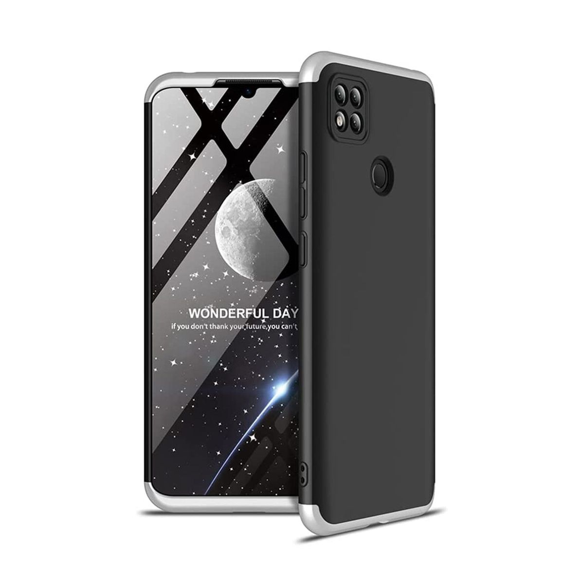 GENERICO - Estuche Case 360° GKK Compatible Con Xiaomi Redmi 9C Y Redmi 10A Plata