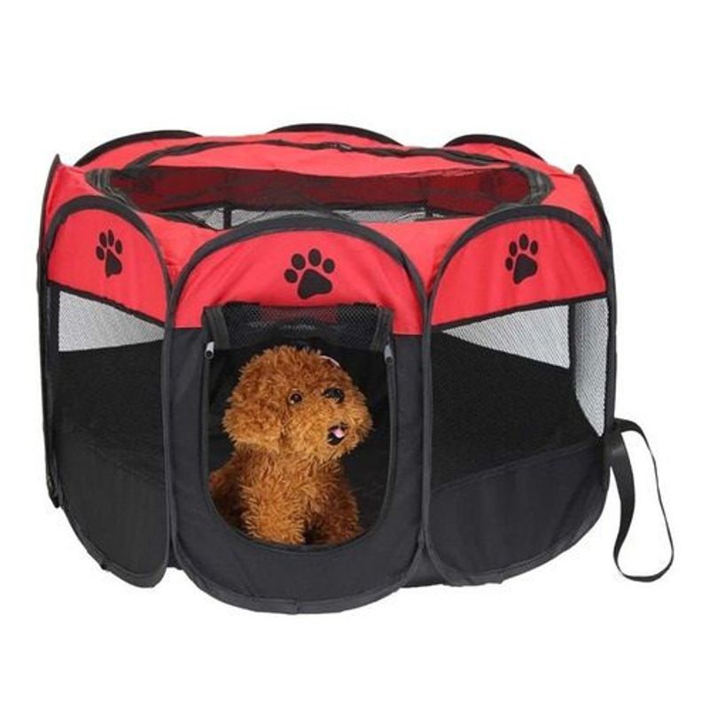 GENERICO - Corral Plegable Gato Y Perro Casa Portátil Mascotas ROJO