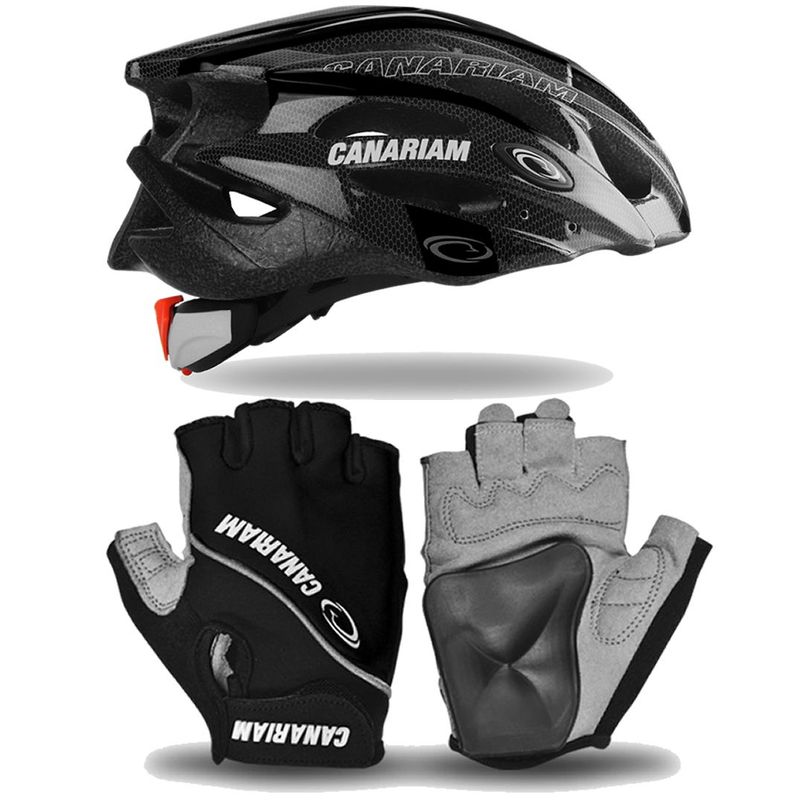 CANARIAM - Combo canariam Casco + Guantes C1 Patinaje Negro talla M