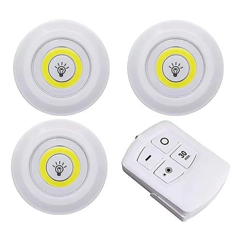 GENERICO - Juego Bombilla X3 Luces Led Inalámbrica Con Control De Mando