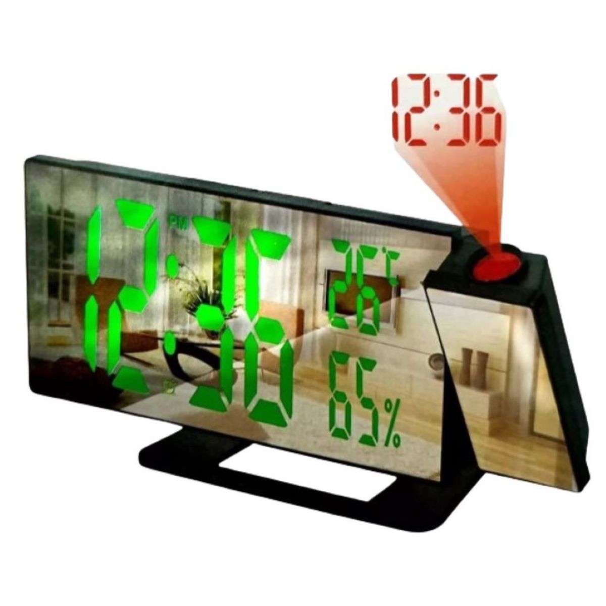 ZHOPI CO - Reloj Despertador Digital Alarma Lcd Proyector Hora Espejo