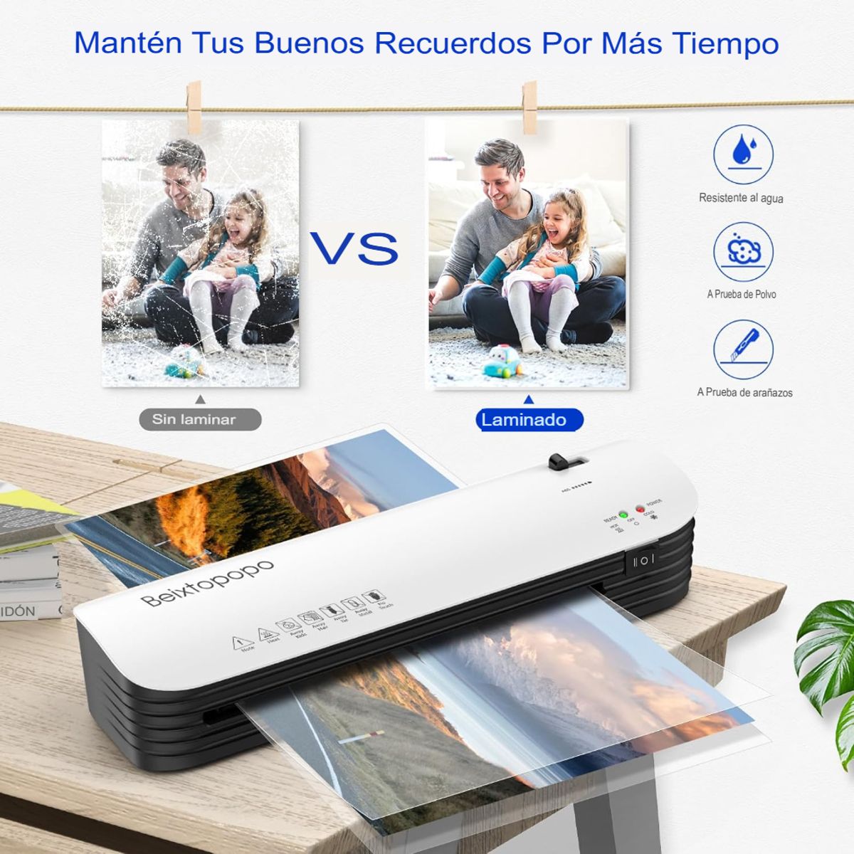 GENERICO - Plastificadora laminadora térmica frio y caliente + laminas