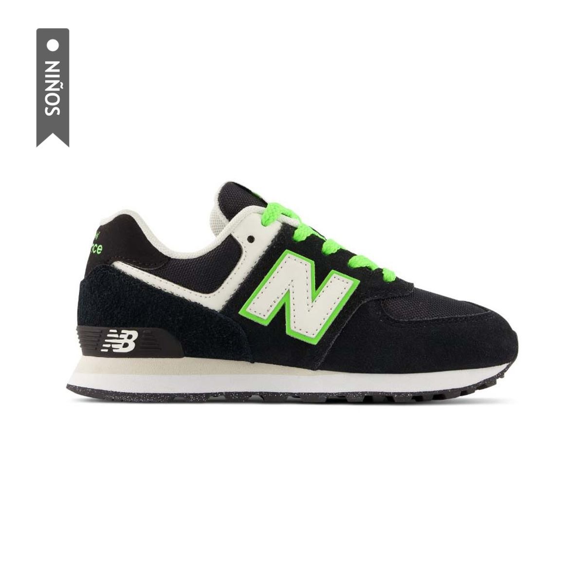 NEW BALANCE - Tenis New Balance 574 Clásicos Niño-Negro