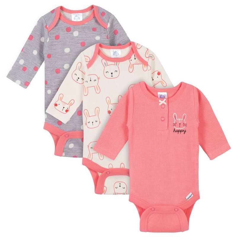 GERBER - Bodies Gerber manga larga thermal Bunny - pack x3