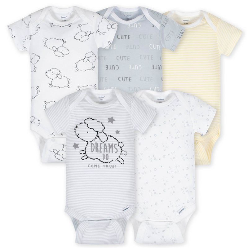 GERBER - Bodies Gerber manga corta Corderito - pack x5