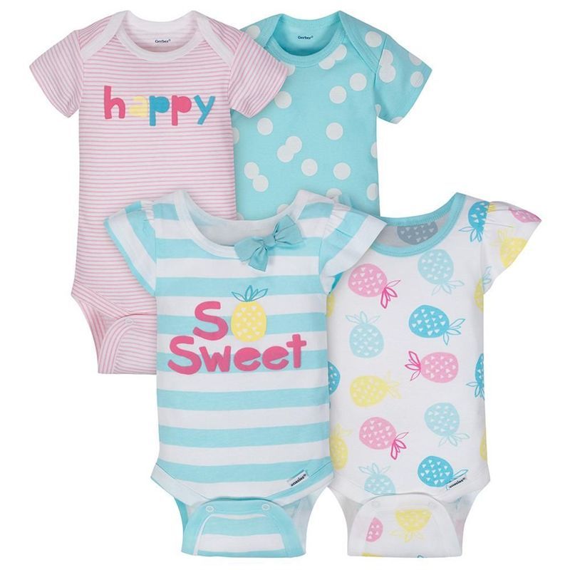 GERBER - Bodies Gerber manga corta Happy- pack x4