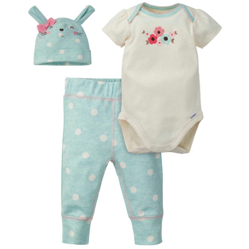 GERBER - Conjunto Gerber orgánico conejito floral - pack x3.