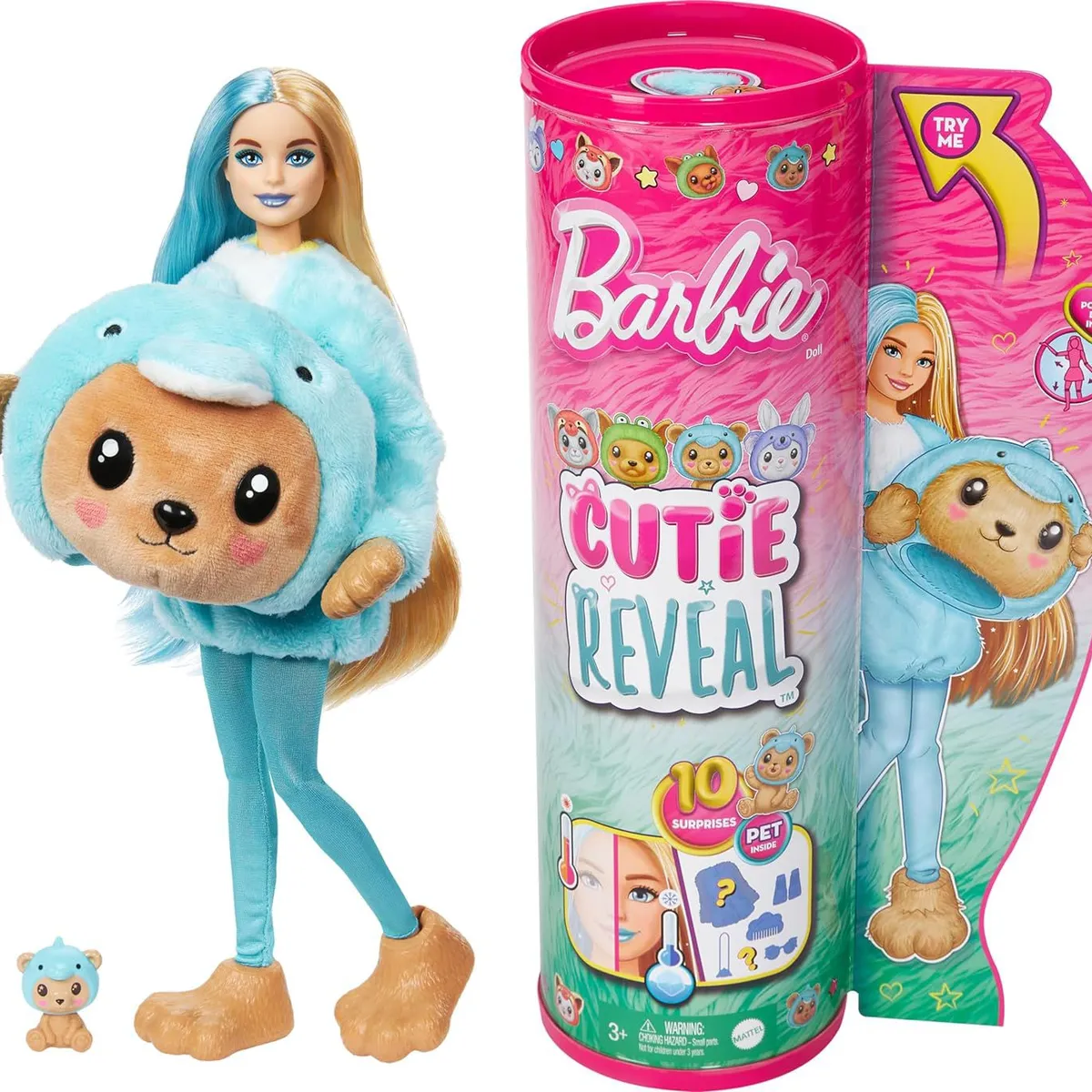 BARBIE - Muñeca Barbie Cutie Reveal Oso Disfraz De Delfín