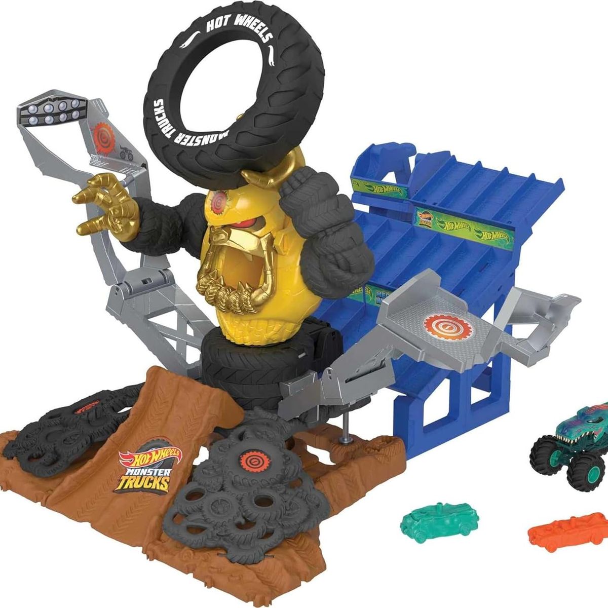 HOT WHEELS - Pista Hot Wheels Monster Truck Mega-Wrex vs Crushzilla