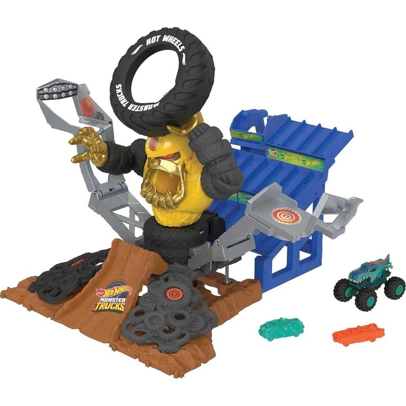 HOT WHEELS - Pista Hot Wheels Monster Truck Mega-Wrex vs Crushzilla