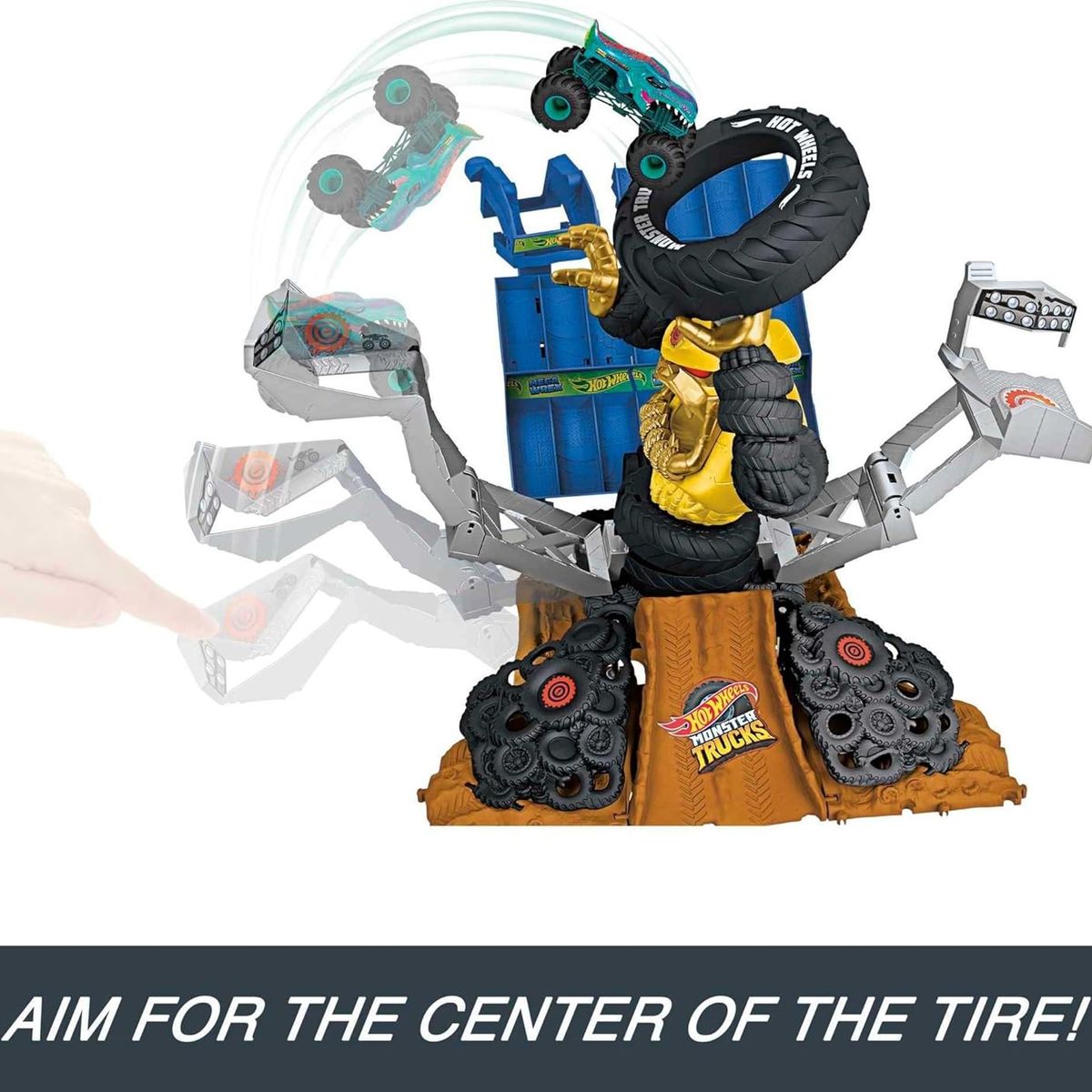 HOT WHEELS - Pista Hot Wheels Monster Truck Mega-Wrex vs Crushzilla