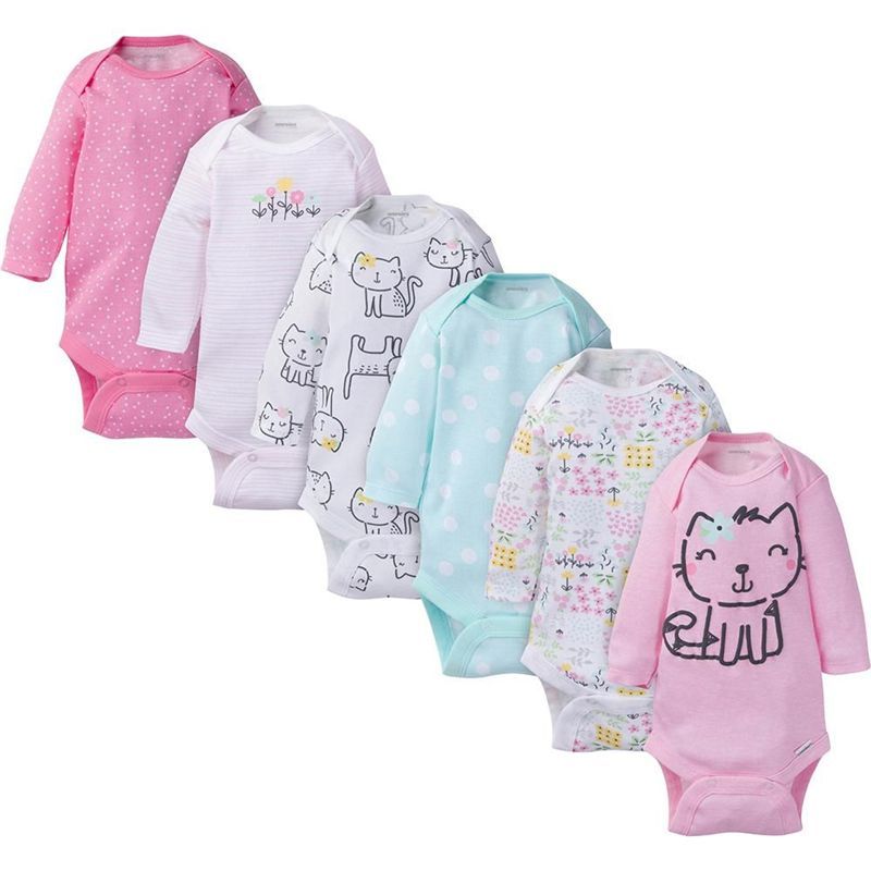 GERBER - Bodies Gerber manga larga Kitty - pack x6