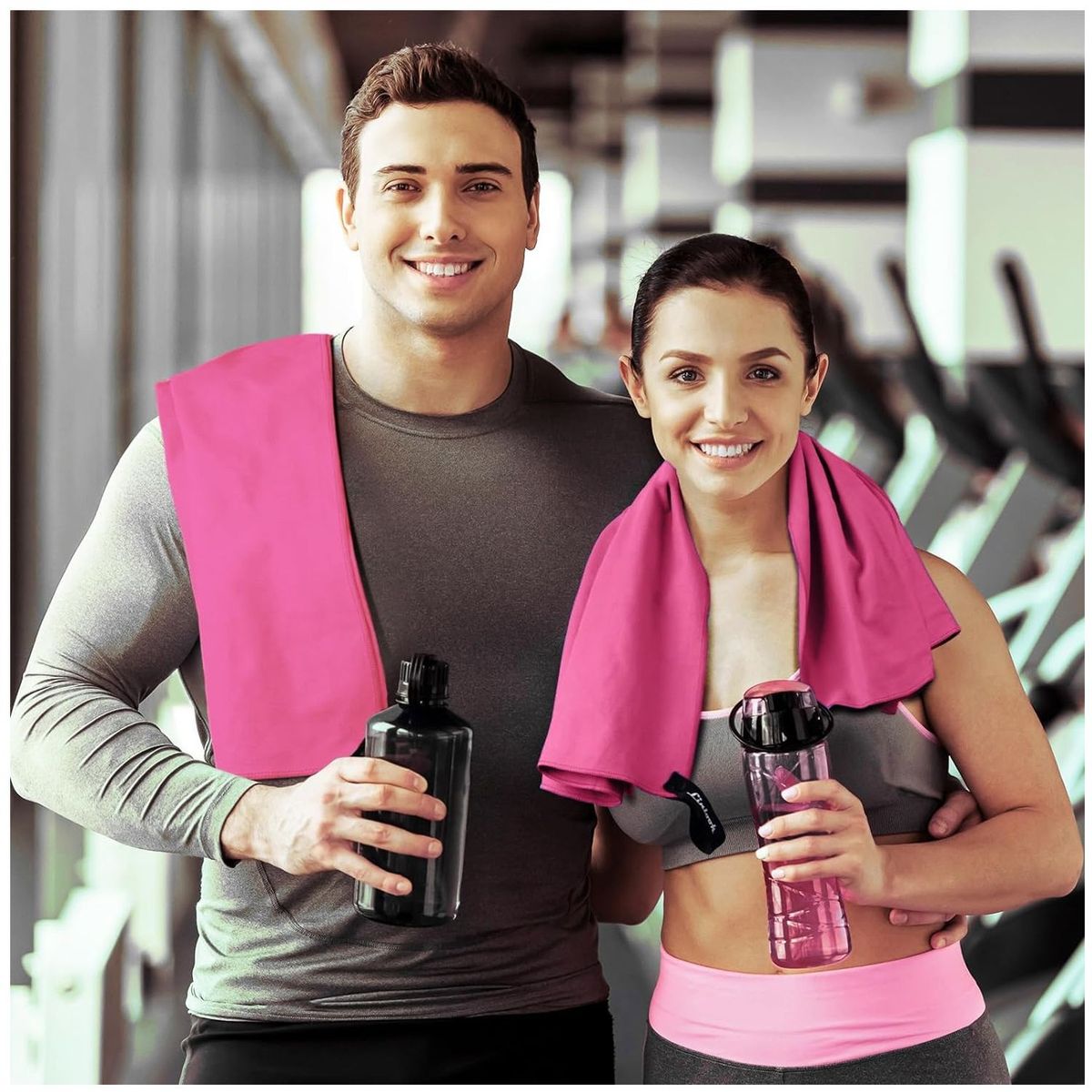 ONE PIXEL - Toalla Microfibra Deportiva Set De 2 (120x60 +80x30) ONE PIXEL