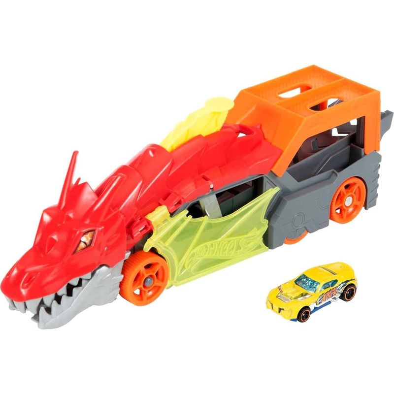 HOT WHEELS - Lanzador De Coches Hot Wheels Remolque De Dragon Launch