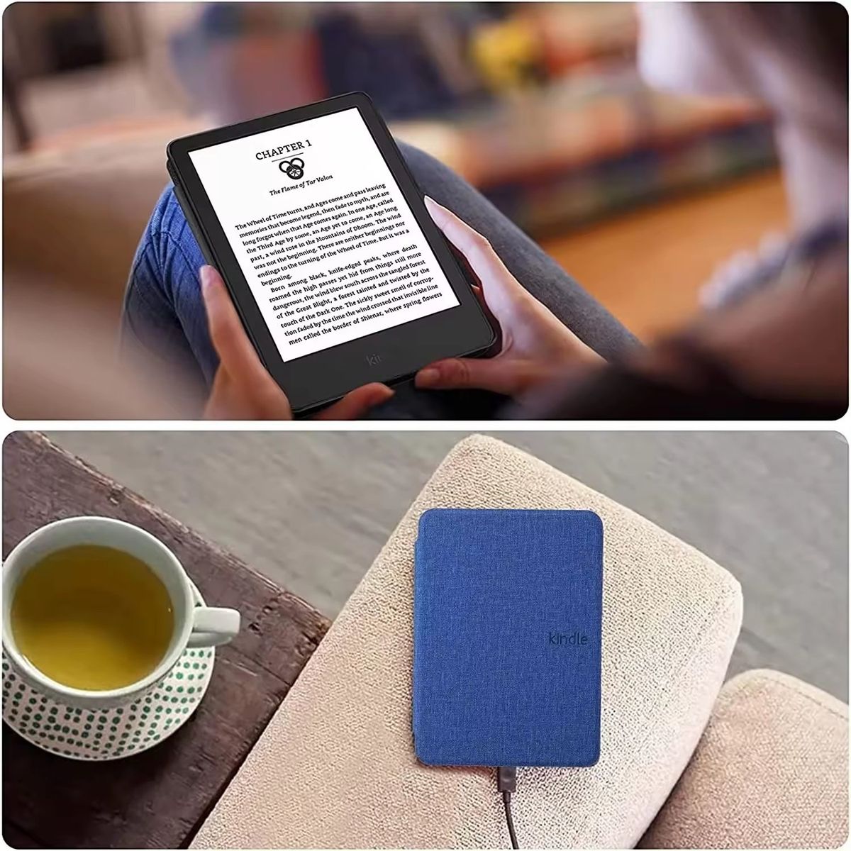 KINDLE - Funda Estuche Kindle Basic 11ht Gen 6 pulg 2022, 2024 Azul