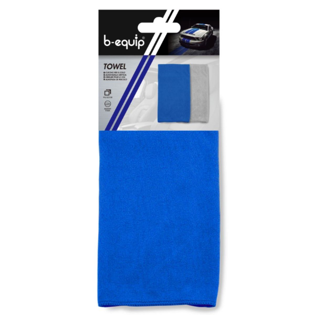 B EQUIP - Set De 2 Paños En Microfibra Ultrasuaves Azul y Gris B-Equip