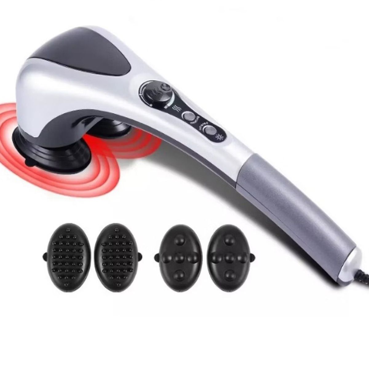 GENERICO - Masajeador Electrico Doble Cabeza Corporal Con Infrarrojo