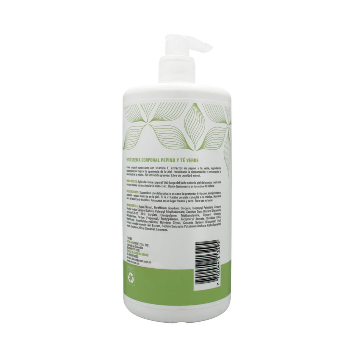 VITU - Crema Vitú Corporal Pepino Y Té Verde 1L